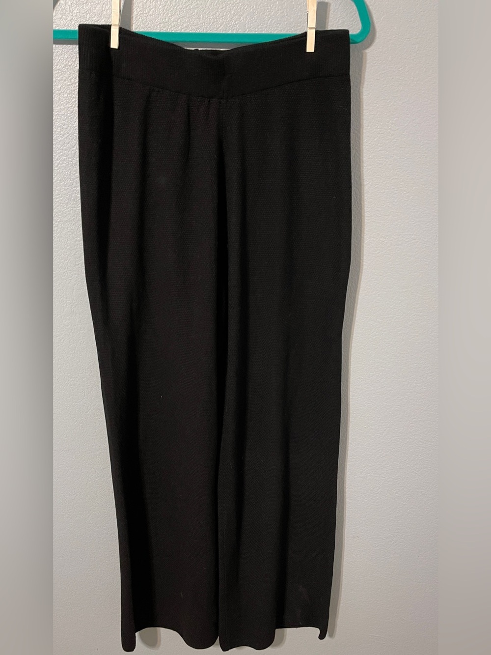 Pink Queen Womens Black Wide Leg Palazzo Pants Pull On High Waist Minimalist XL